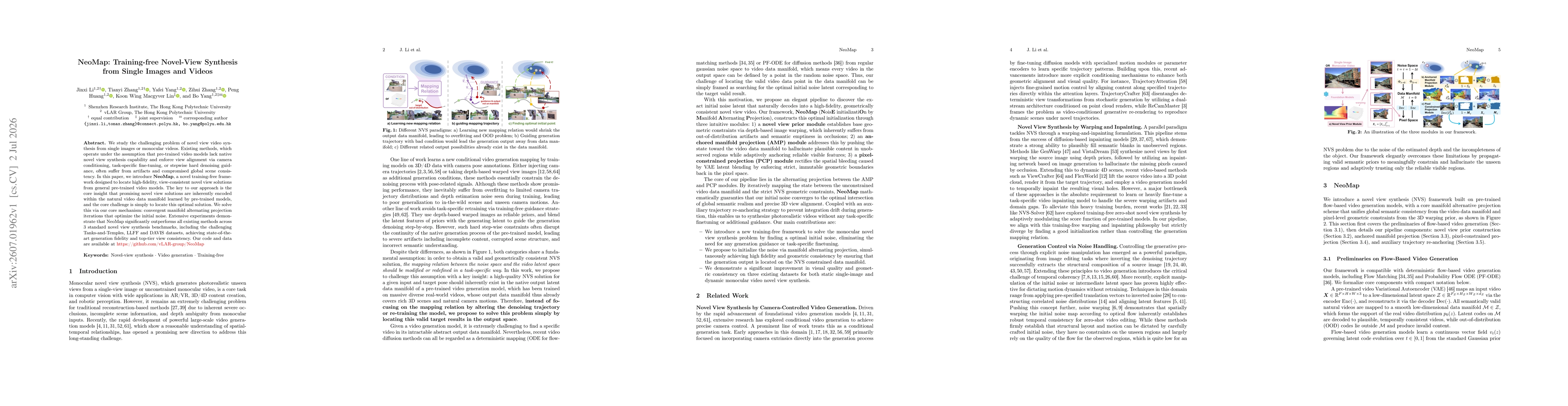 Thumbnail for NeoMap: Training-free Novel-View Synthesis from Single Images and Videos