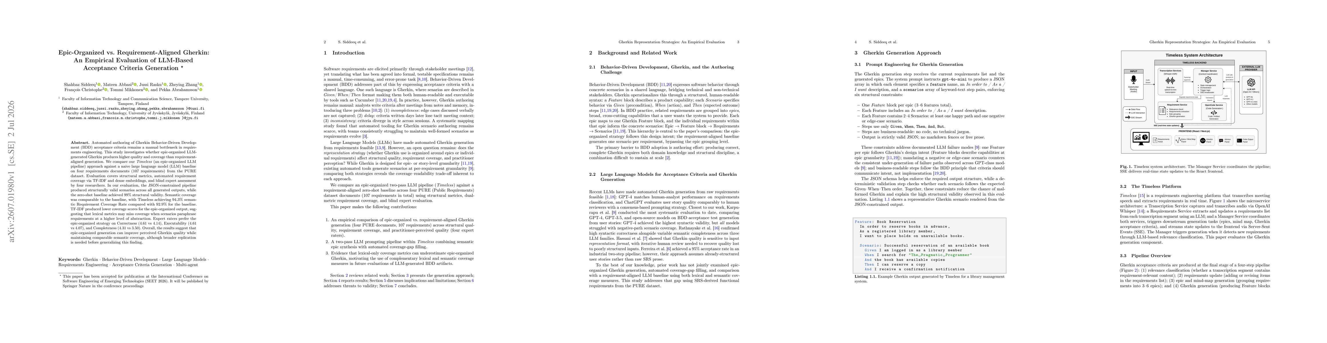 Thumbnail for Epic-Organized vs. Requirement-Aligned Gherkin: An Empirical Evaluation of LLM-Based Acceptance Criteria Generation