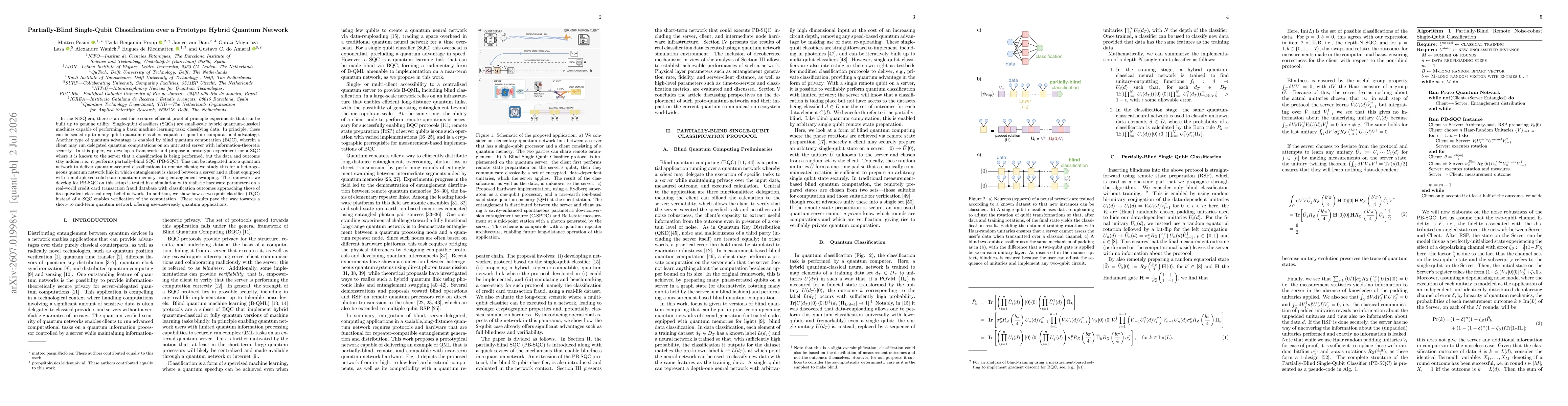Thumbnail for Partially-Blind Single-Qubit Classification over a Prototype Hybrid Quantum Network