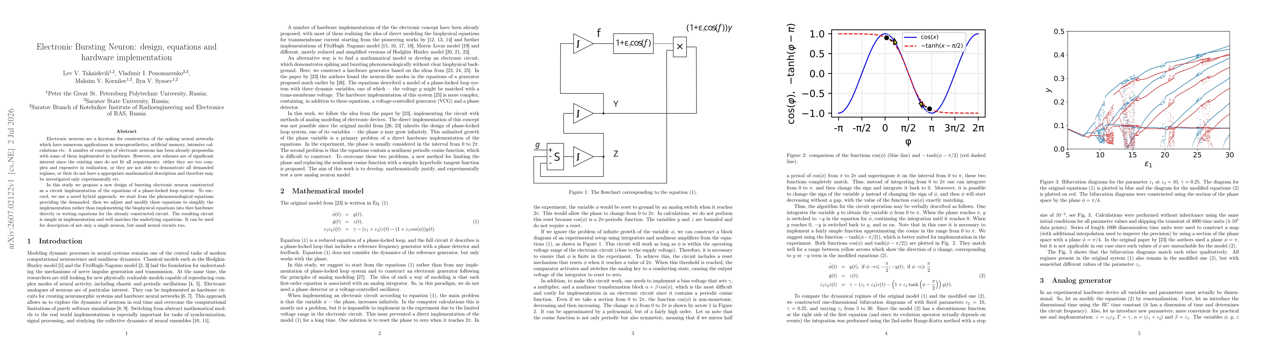 Thumbnail for Electronic Bursting Neuron: design, equations and hardware implementation