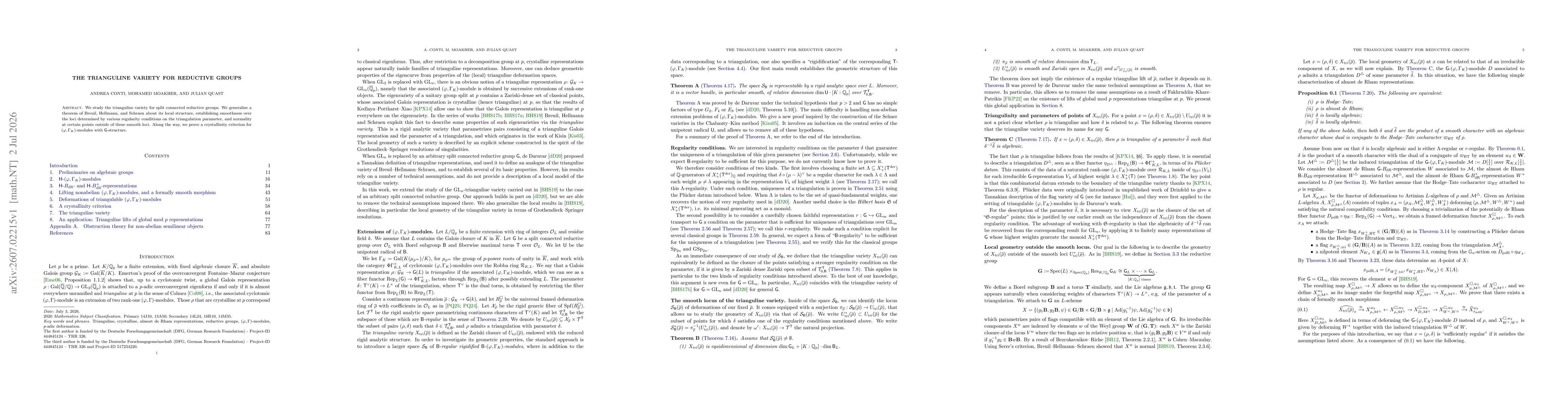 Thumbnail for The trianguline variety for reductive groups