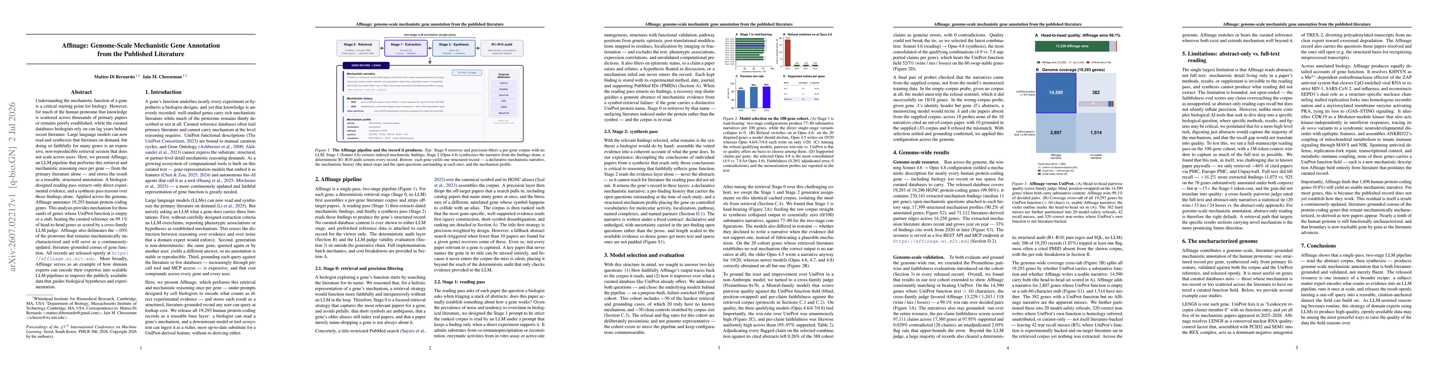Thumbnail for Affinage: genome-scale mechanistic gene annotation from the published literature