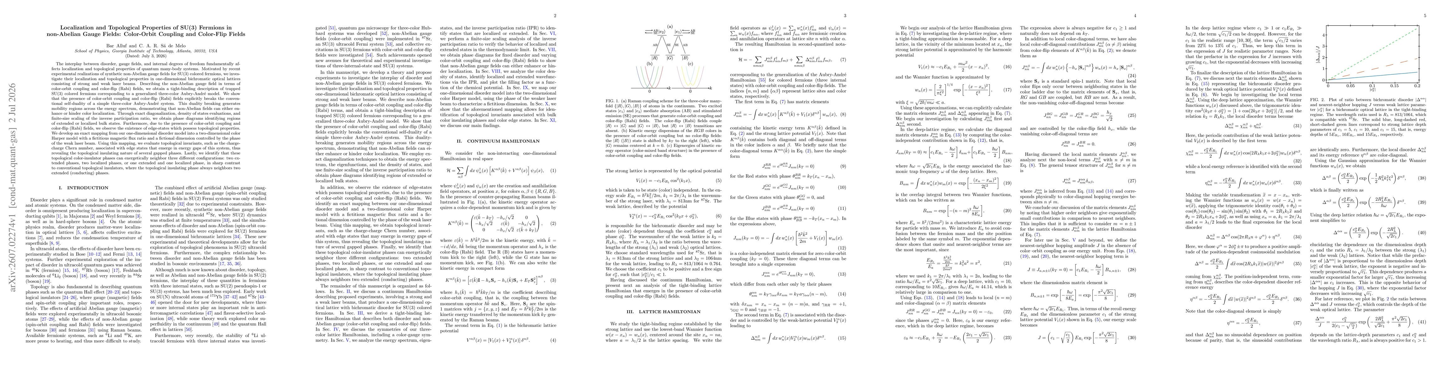 Thumbnail for Localization and Topological Properties of SU(3) Fermions in non-Abelian Gauge Fields: Color-Orbit Coupling and Color-Flip Fields