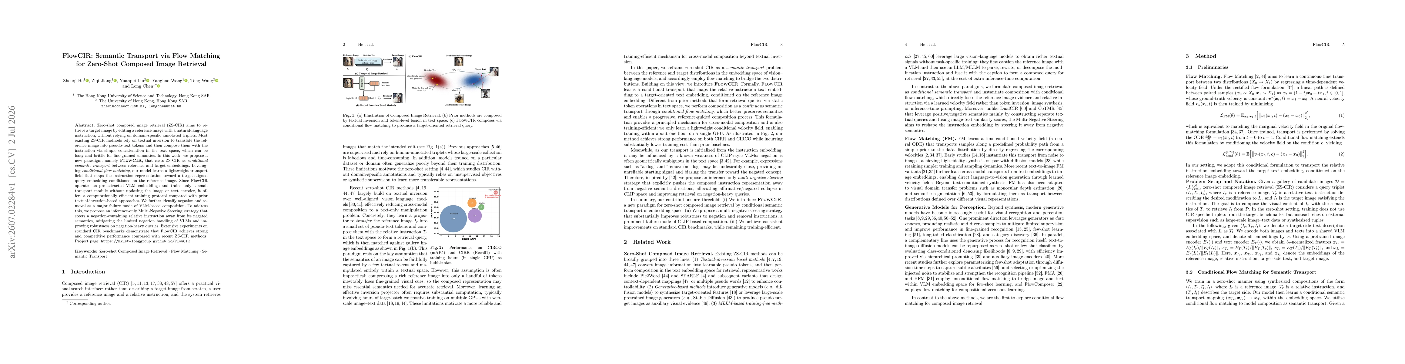 Thumbnail for FlowCIR: Semantic Transport via Flow Matching for Zero-Shot Composed Image Retrieval