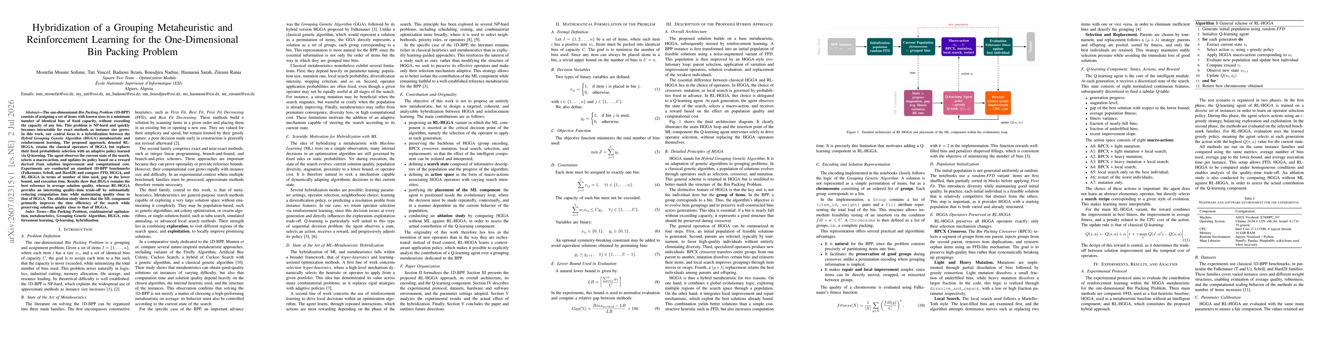 Thumbnail for Hybridizing a Grouping Metaheuristic with Reinforcement Learning for the One-Dimensional Bin Packing Problem