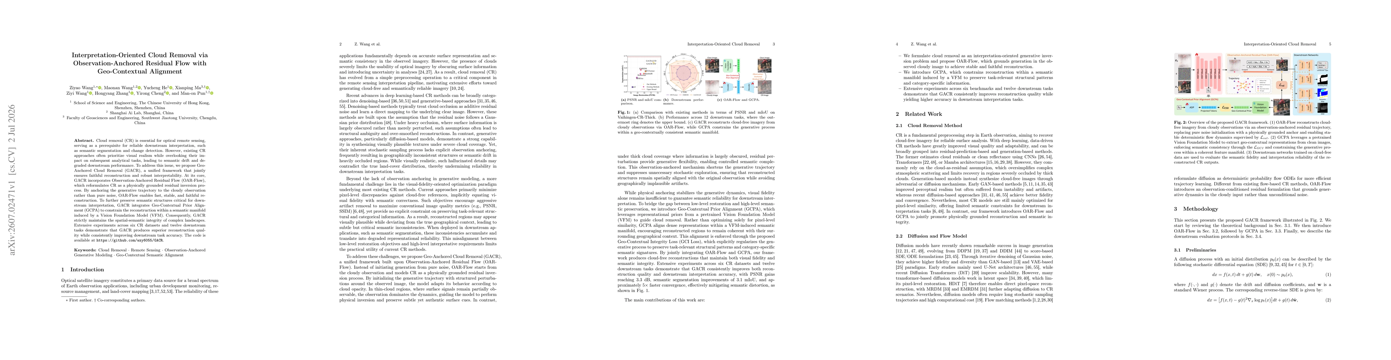 Thumbnail for Interpretation-Oriented Cloud Removal via Observation-Anchored Residual Flow with Geo-Contextual Alignment