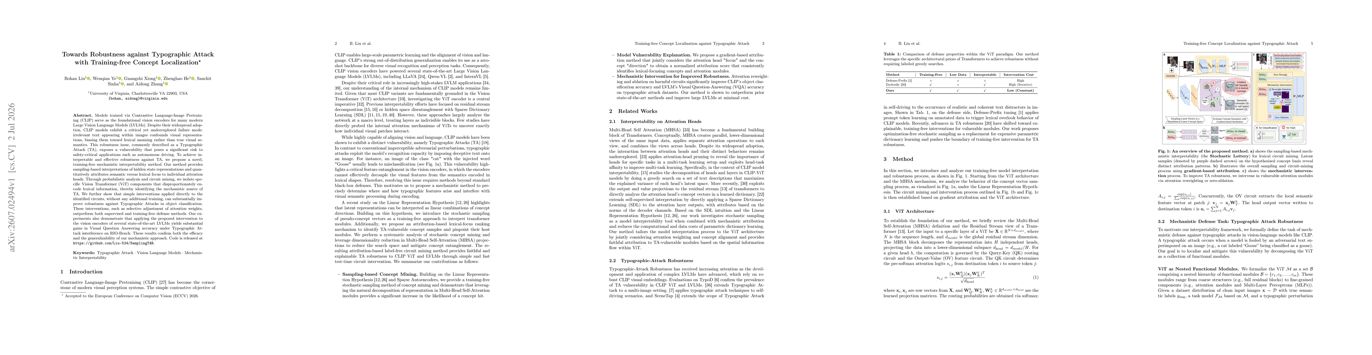 Thumbnail for Towards Robustness against Typographic Attack with Training-free Concept Localization