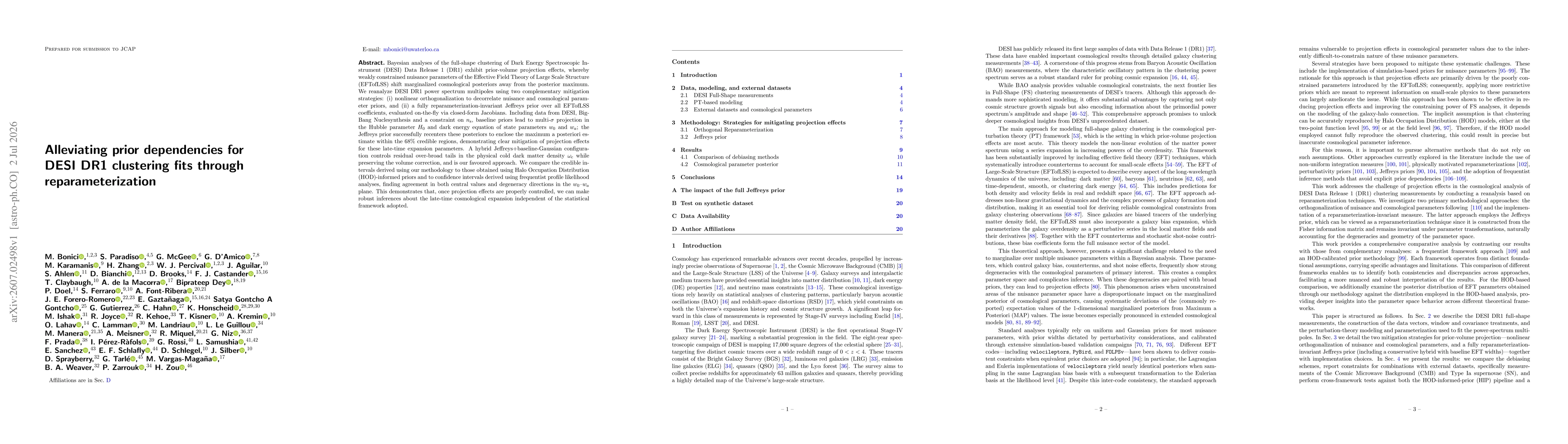 Thumbnail for Alleviating prior dependencies for DESI DR1 clustering fits through reparameterization