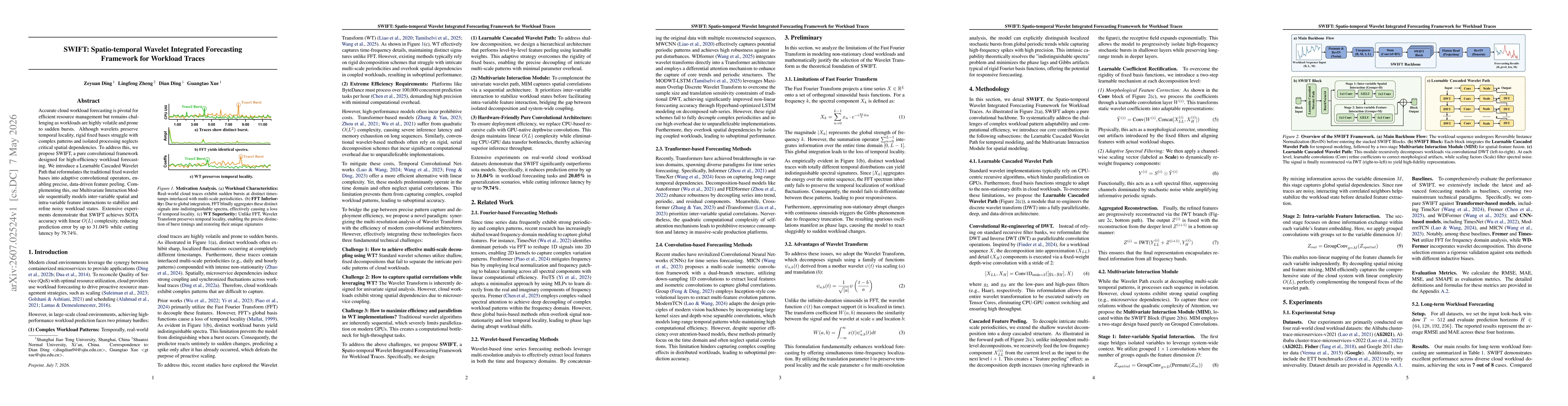 Thumbnail for SWIFT: Spatio-temporal Wavelet Integrated Forecasting Framework for Workload Traces