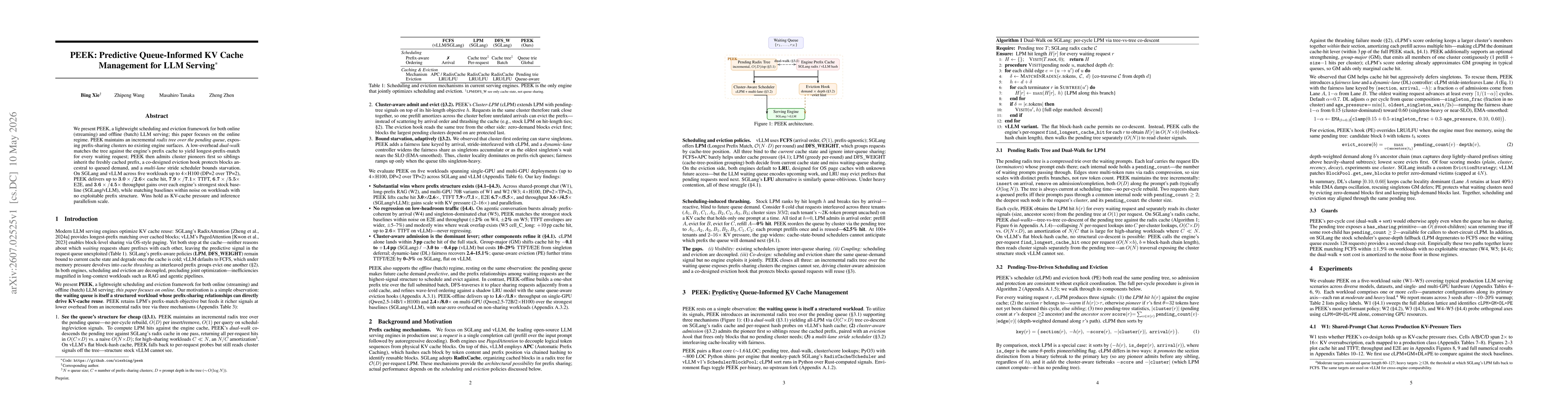 Thumbnail for PEEK: Predictive Queue-Informed KV Cache Management for LLM Serving