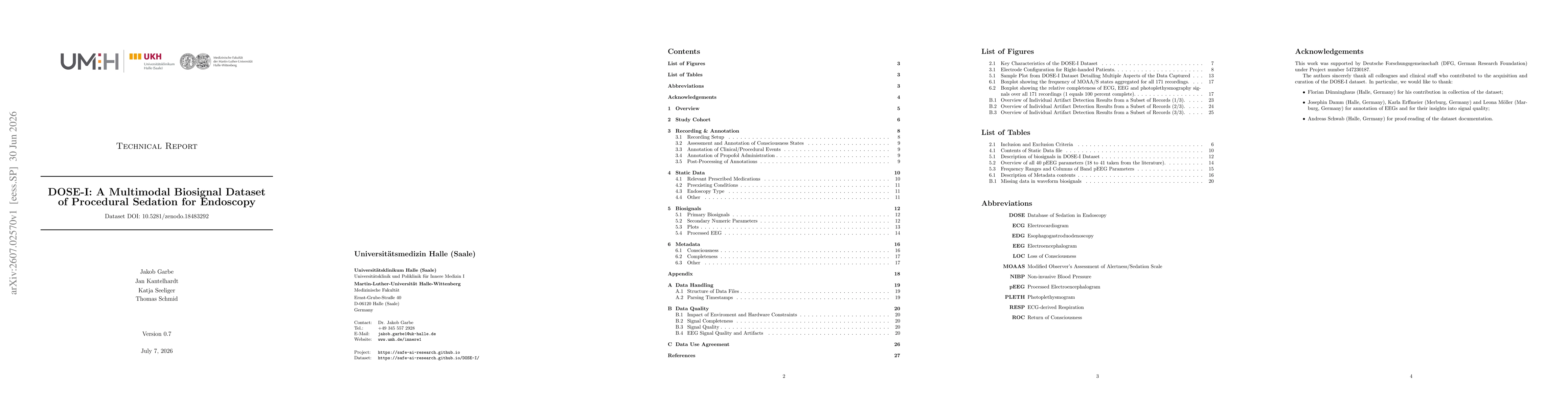 Thumbnail for DOSE-I: A Multimodal Biosignal Dataset of Procedural Sedation for Endoscopy -- Technical Report
