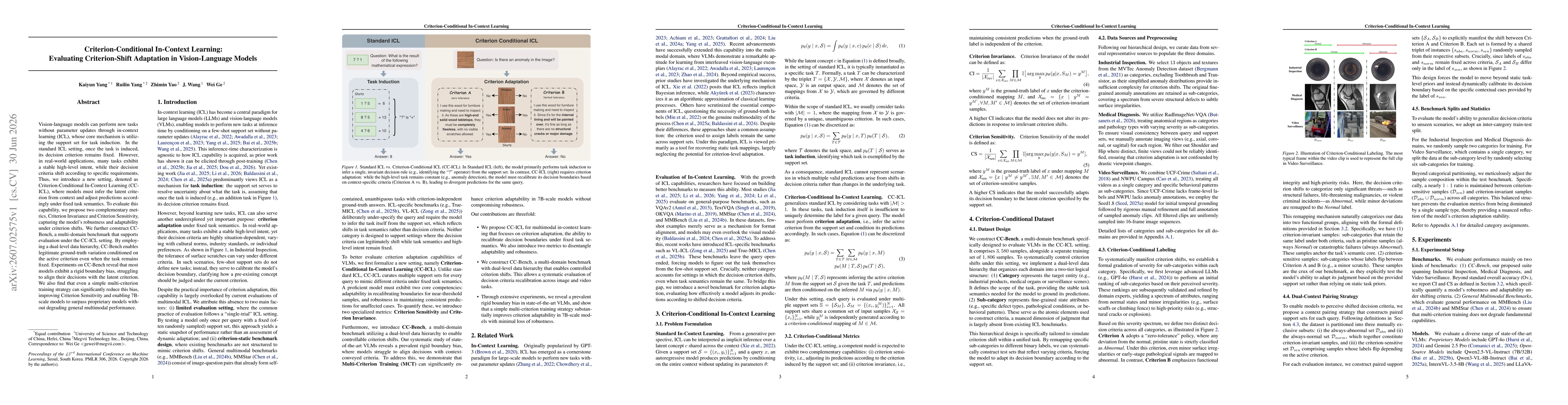 Thumbnail for Criterion-Conditional In-Context Learning: Evaluating Criterion-Shift Adaptation in Vision-Language Models