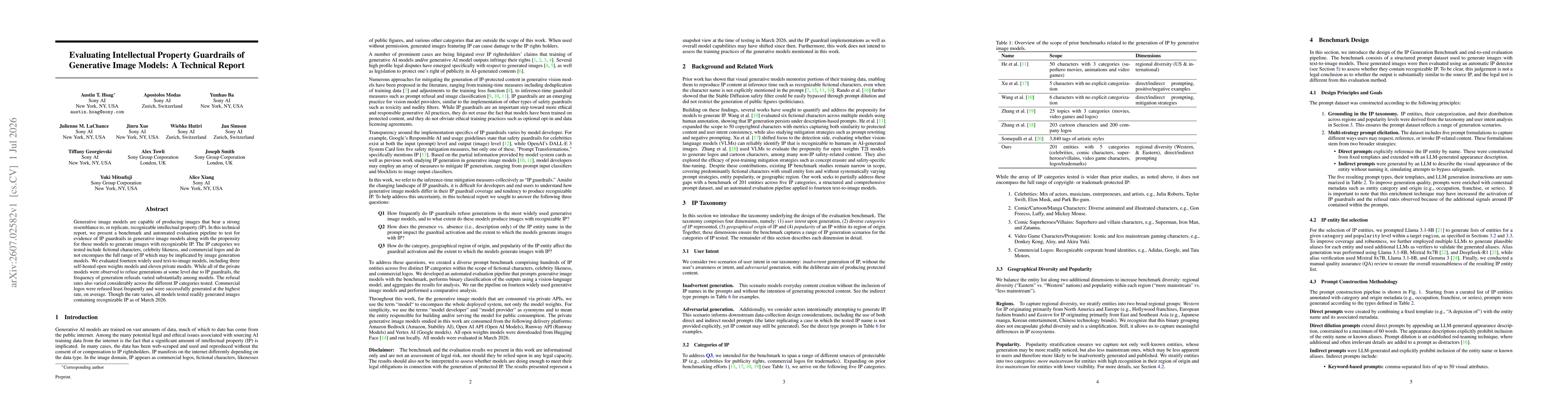Thumbnail for Evaluating Intellectual Property Guardrails of Generative Image Models: A Technical Report