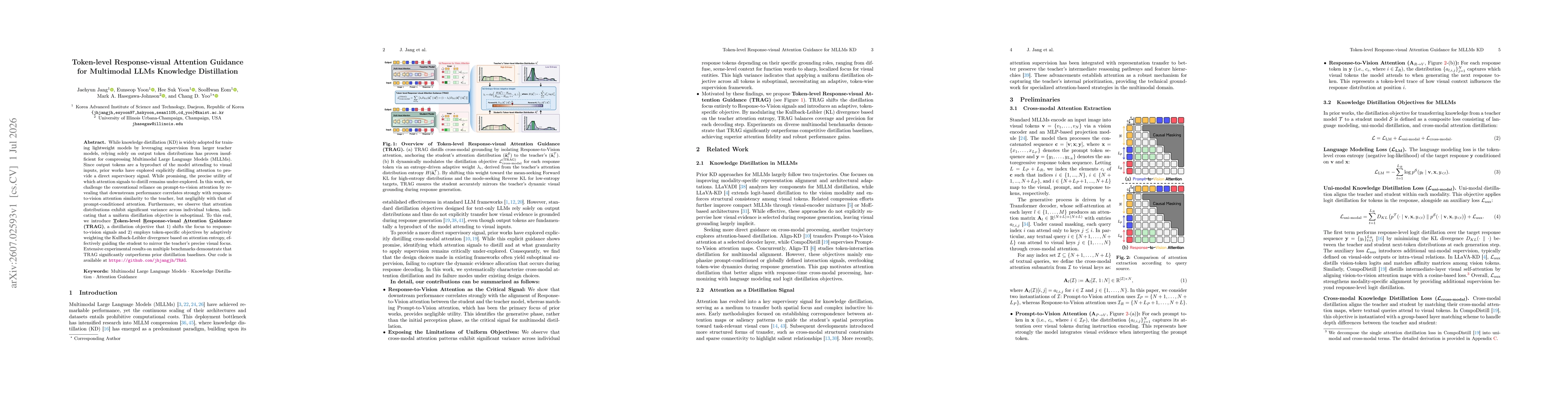 Thumbnail for Token-level Response-visual Attention Guidance for Multimodal LLMs Knowledge Distillation