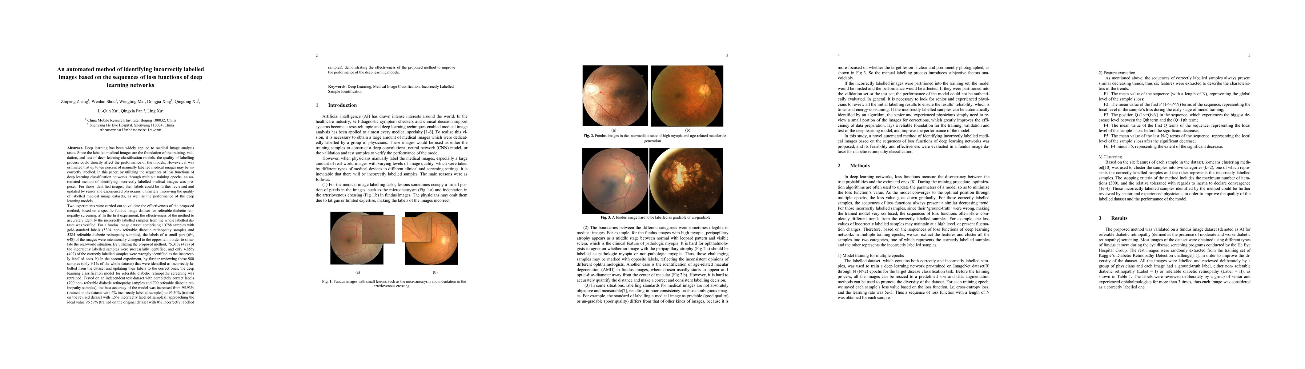 Thumbnail for An automated method of identifying incorrectly labelled images based on the sequences of loss functions of deep learning networks