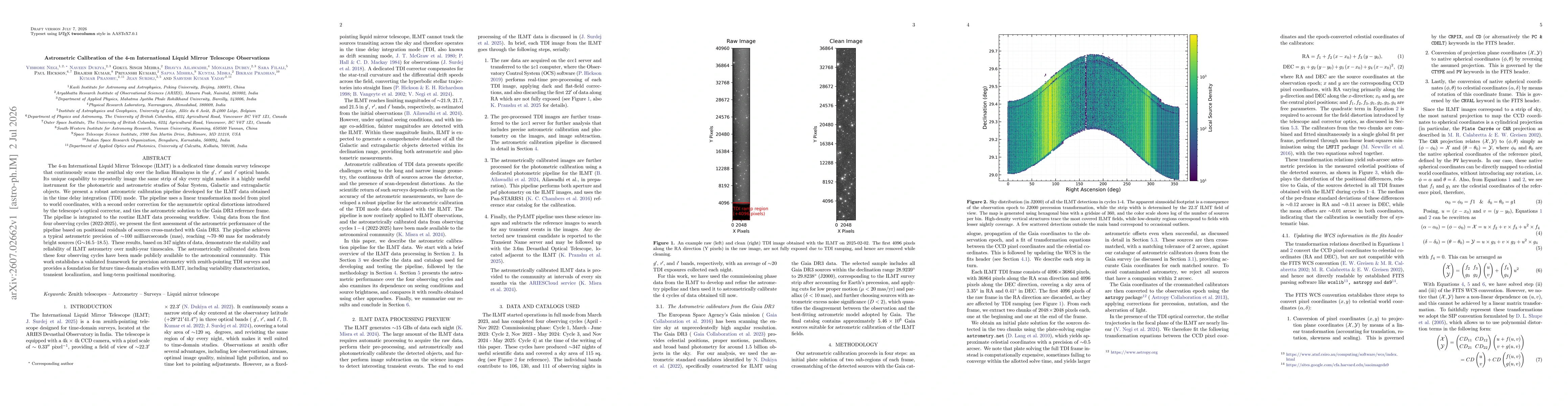 Thumbnail for Astrometric Calibration of the 4-m International Liquid Mirror Telescope Observations