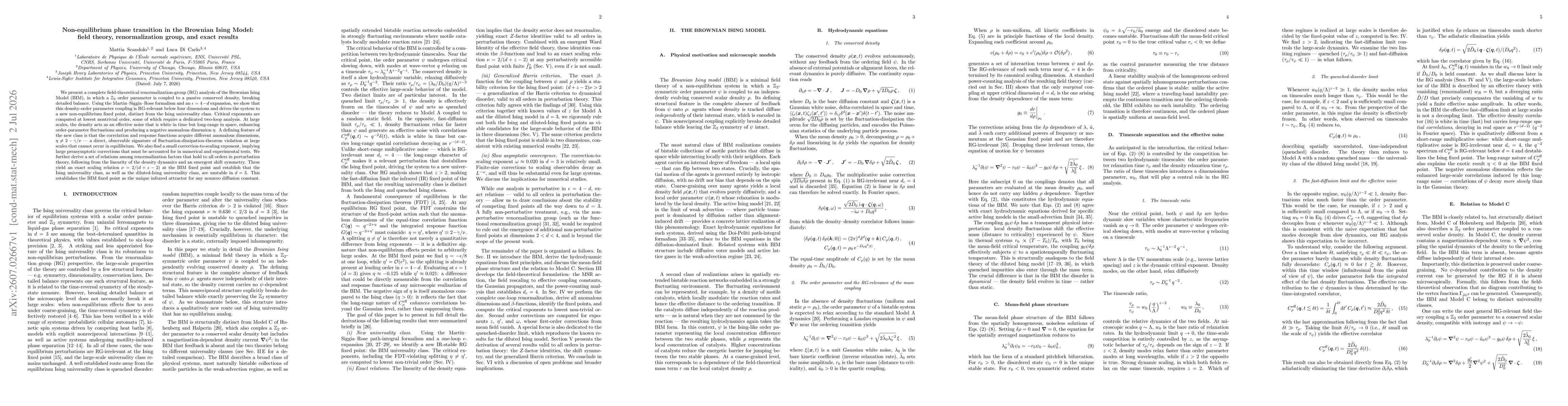 Thumbnail for Non-equilibrium phase transition in the Brownian Ising Model: field theory, renormalization group, and exact results