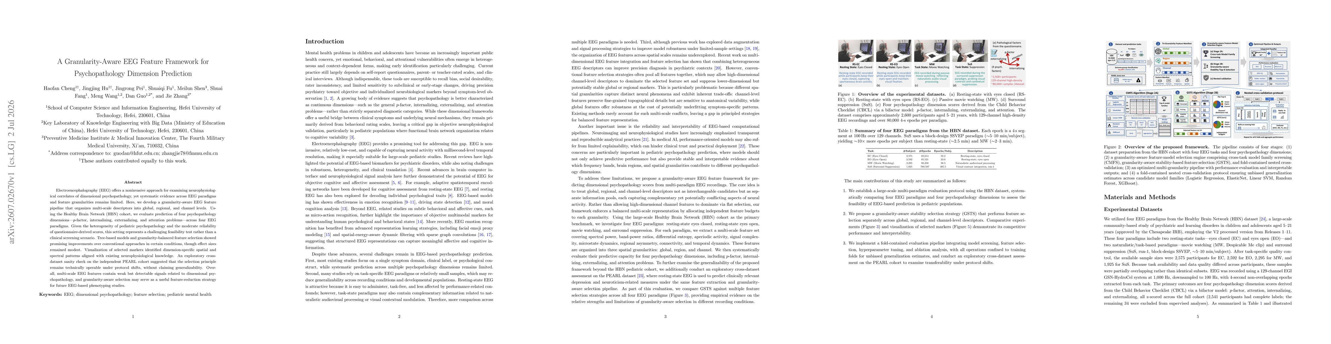 Thumbnail for A Granularity-Aware EEG Feature Framework for Psychopathology Dimension Prediction