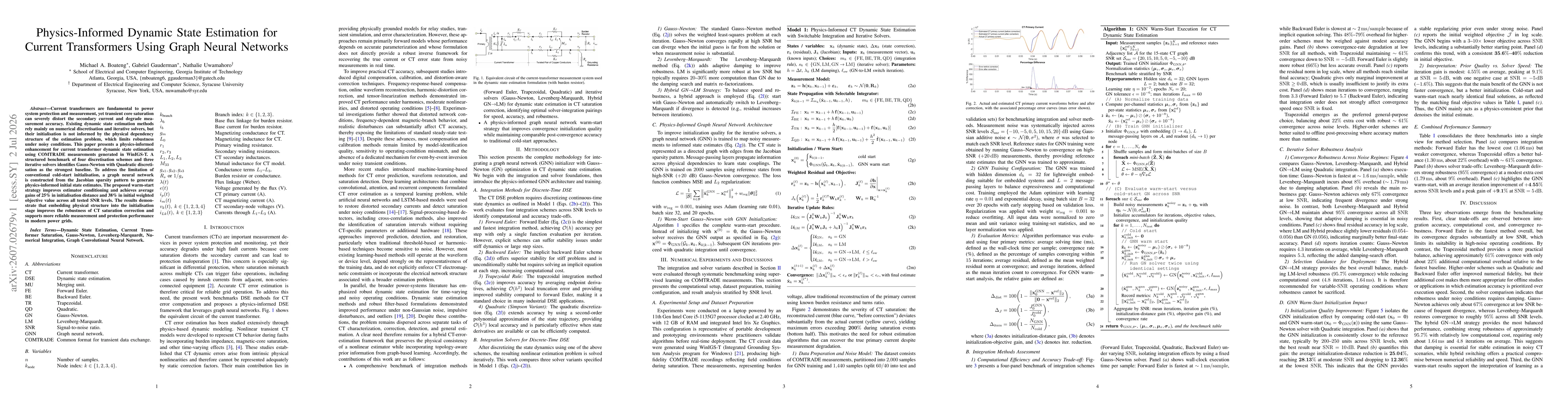 Thumbnail for Physics-Informed Dynamic State Estimation for Current Transformers Using Graph Neural Networks