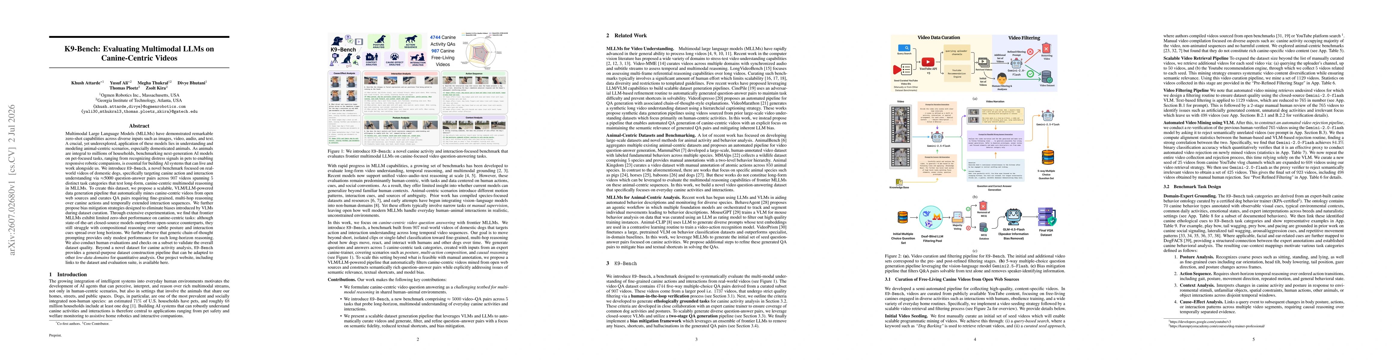 Thumbnail for K9-Bench: Evaluating Multimodal LLMs on Canine-Centric Videos