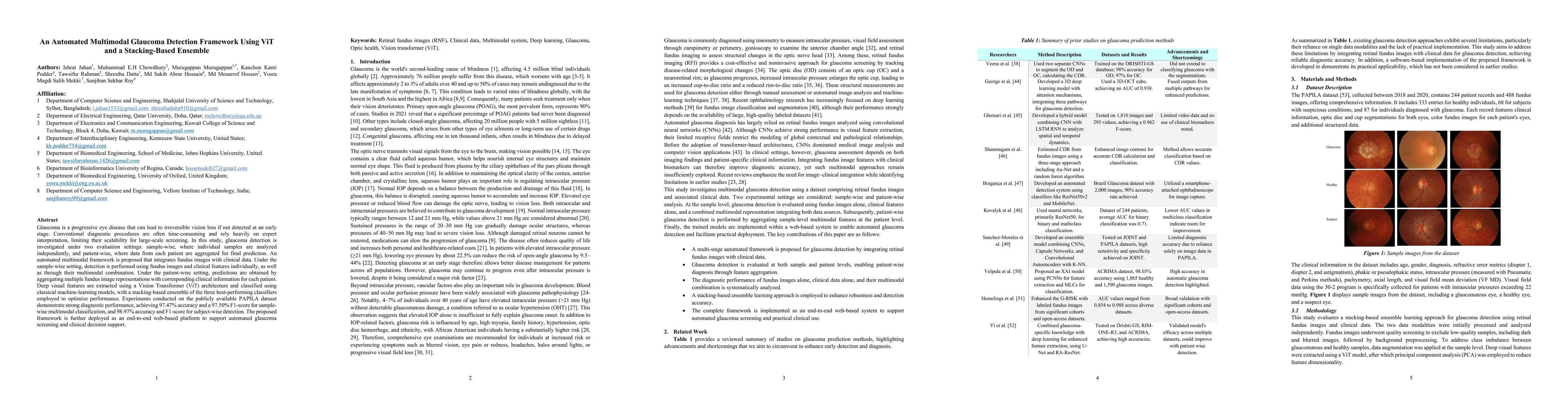 Thumbnail for An Automated Multimodal Glaucoma Detection Framework Using ViT and a Stacking-Based Ensemble