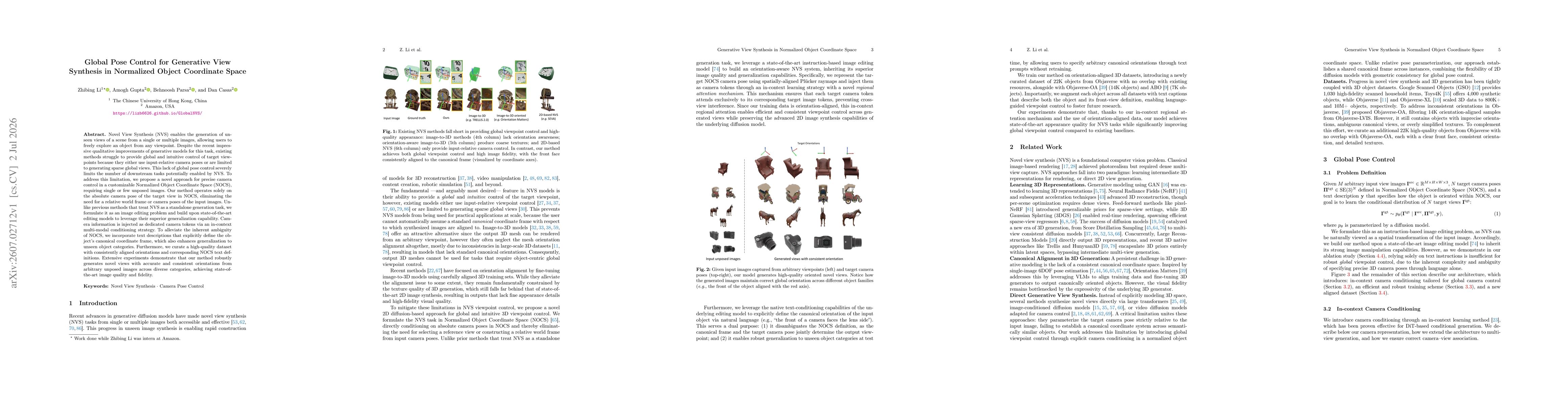 Thumbnail for Global Pose Control for Generative View Synthesis in Normalized Object Coordinate Space