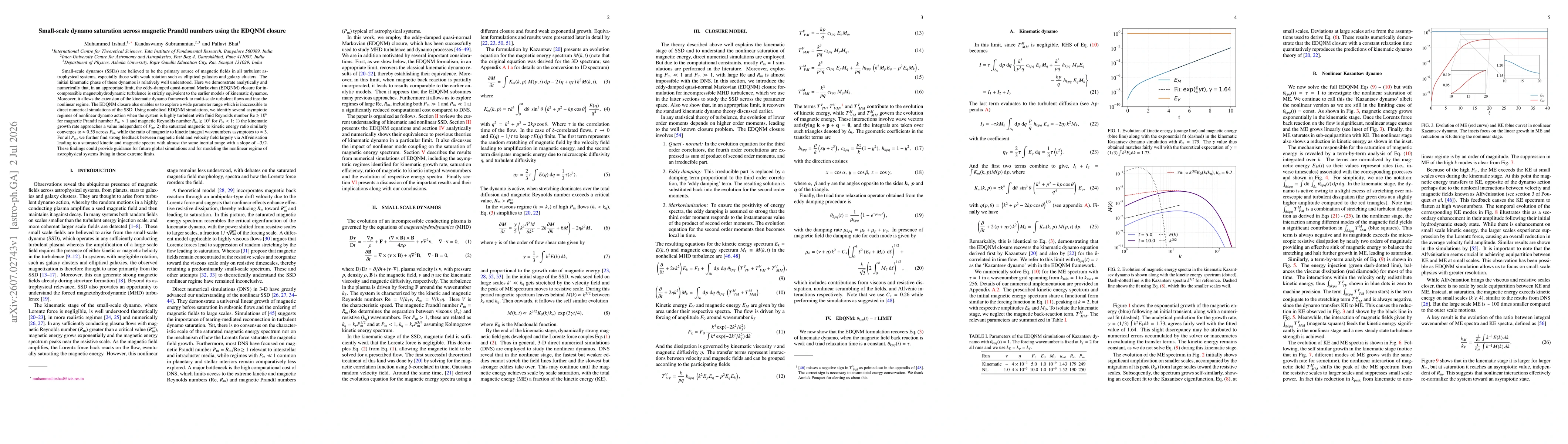 Thumbnail for Small-scale dynamo saturation across magnetic Prandtl numbers using the EDQNM closure