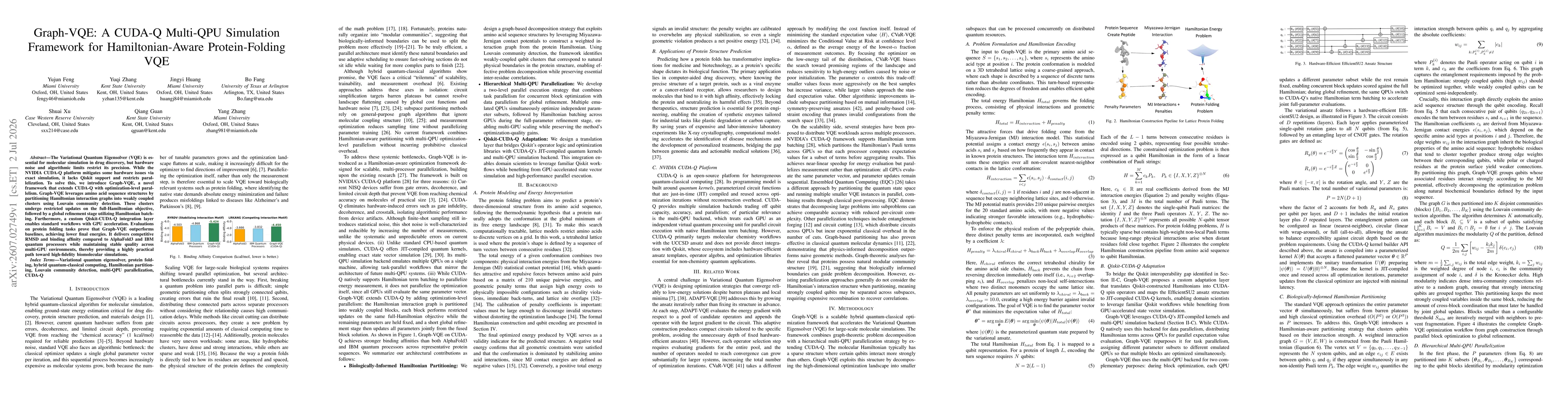 Thumbnail for Graph-VQE: A CUDA-Q Multi-QPU Simulation Framework for Hamiltonian-Aware Protein-Folding VQE
