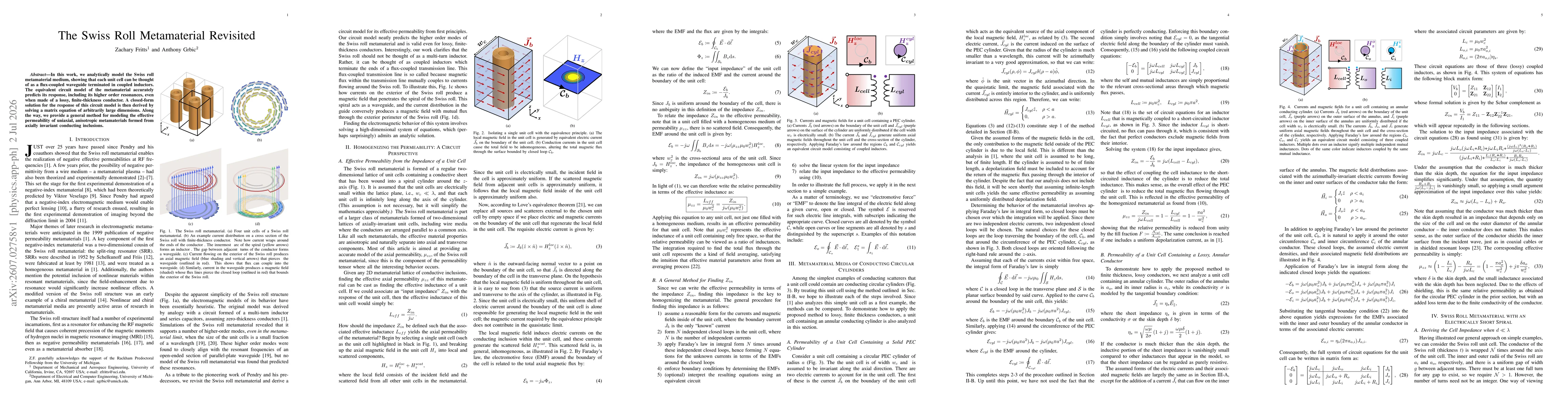 Thumbnail for The Swiss Roll Metamaterial Revisited