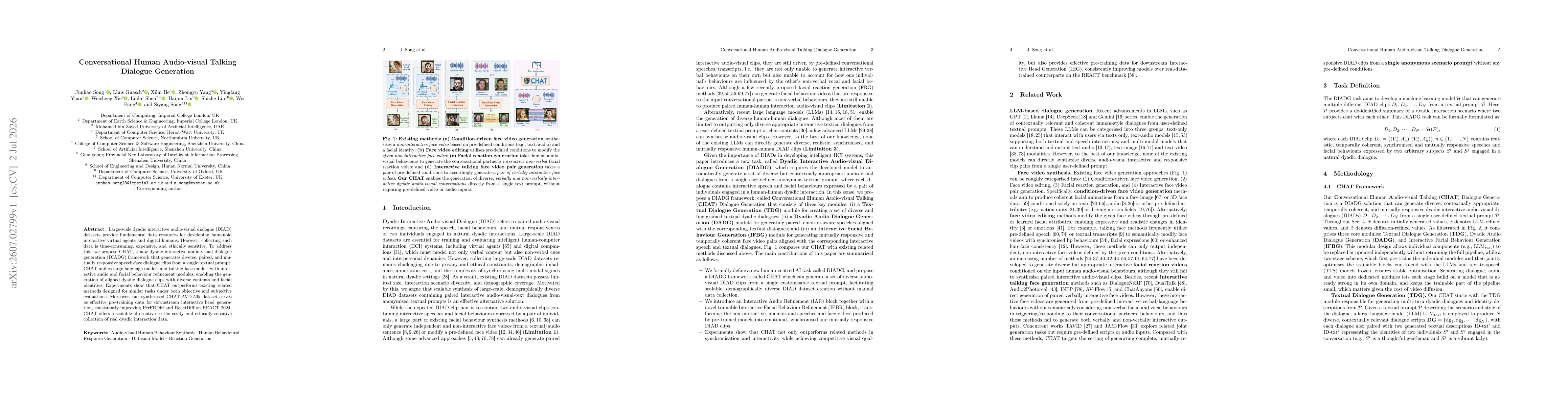 Thumbnail for Conversational Human Audio-visual Talking Dialogue Generation