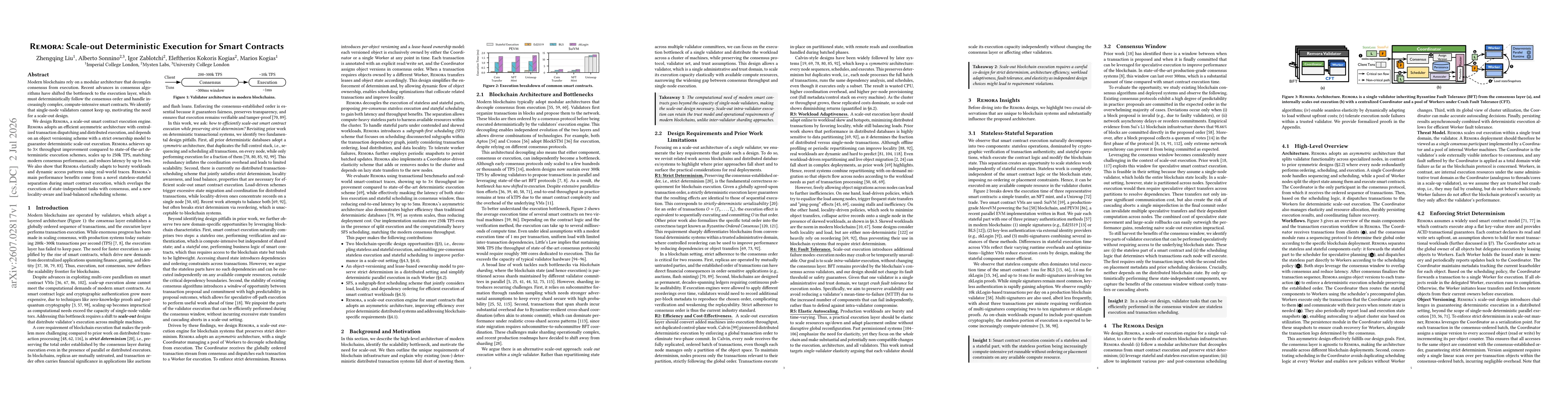 Thumbnail for Remora: Scale-out Deterministic Execution for Smart Contracts