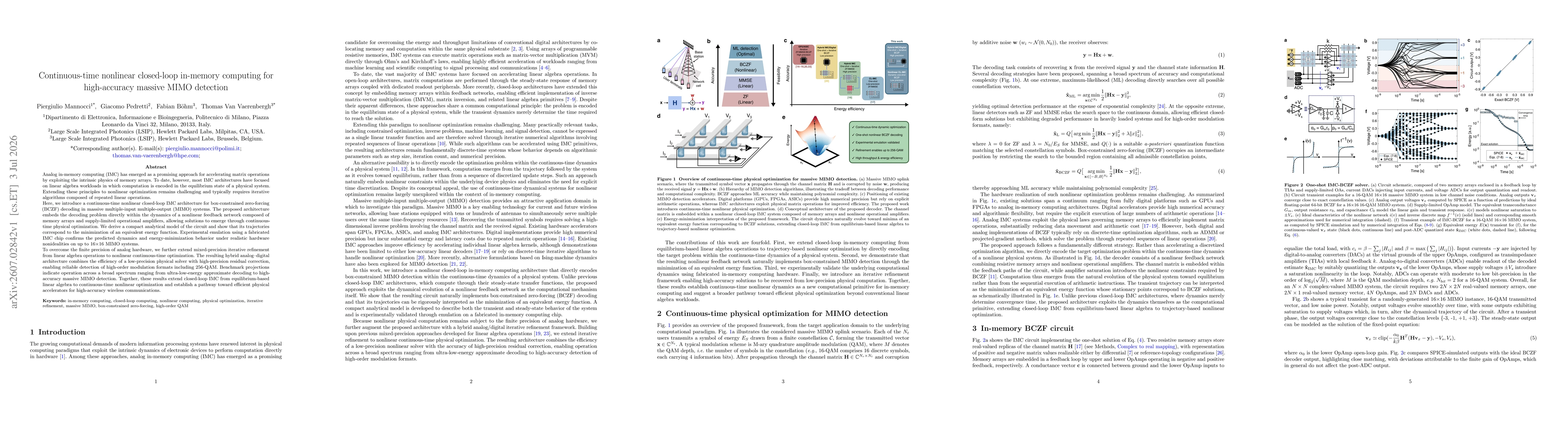 Thumbnail for Continuous-time nonlinear closed-loop in-memory computing for high-accuracy massive MIMO detection