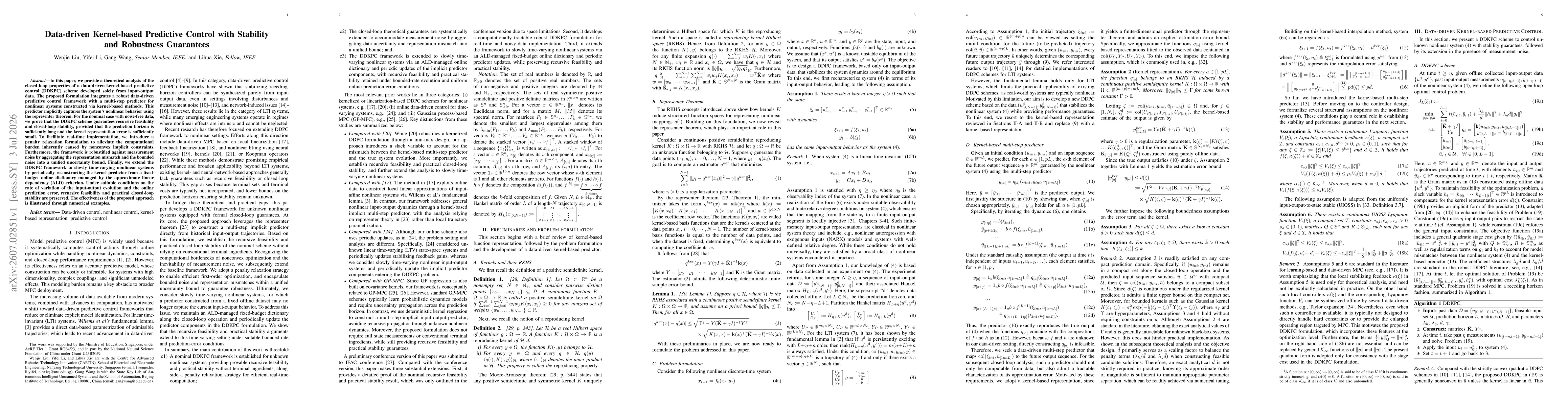 Thumbnail for Data-driven Kernel-based Predictive Control with Stability and Robustness Guarantees