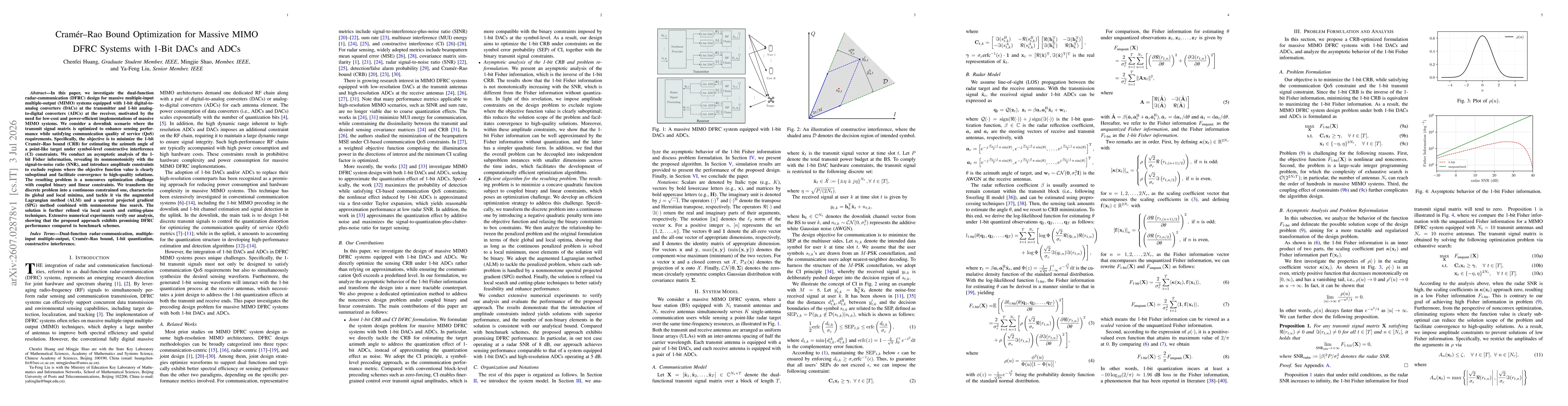 Thumbnail for Cramér-Rao Bound Optimization for Massive MIMO DFRC Systems with 1-Bit DACs and ADCs