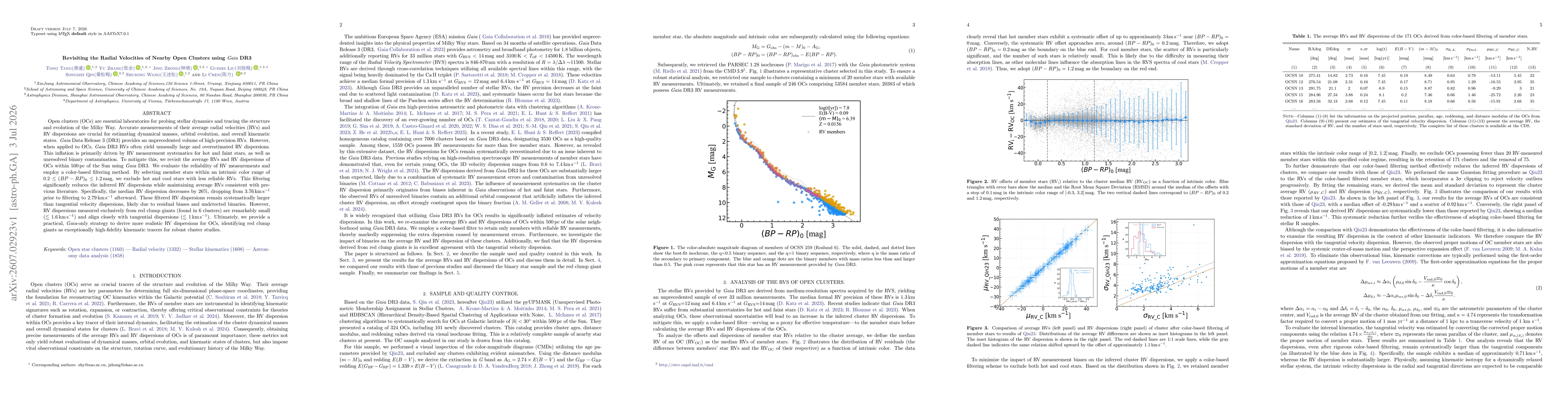 Thumbnail for Revisiting the Radial Velocities of Nearby Open Clusters using Gaia DR3