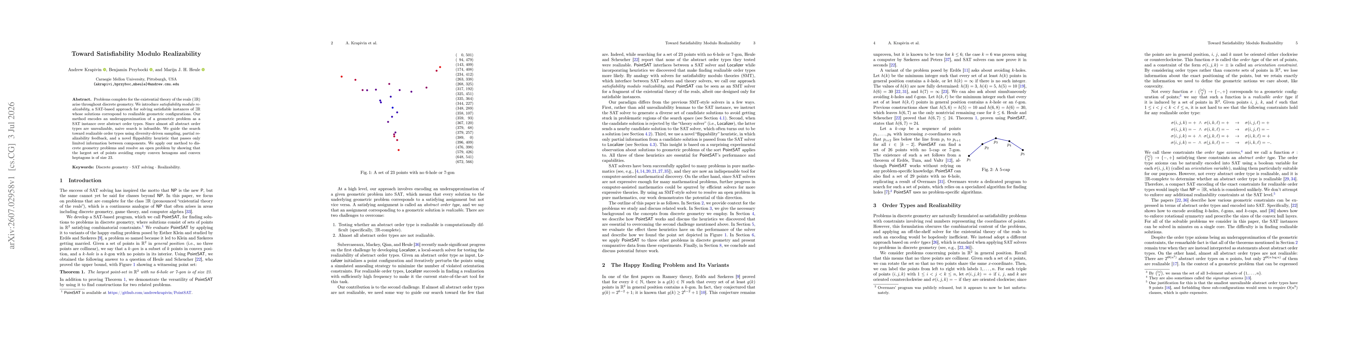 Thumbnail for Toward Satisfiability Modulo Realizability