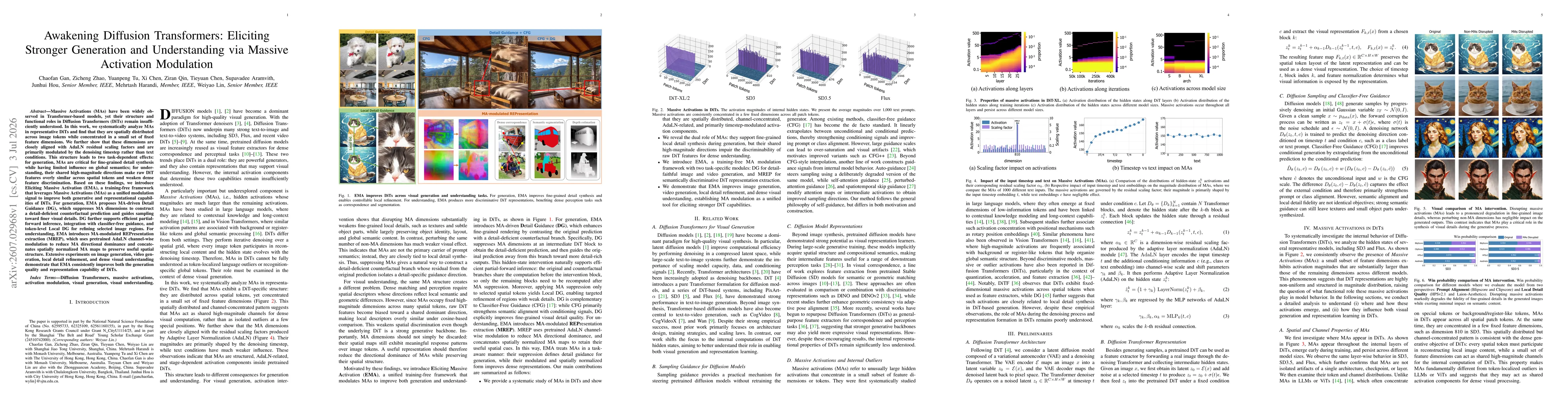 Thumbnail for Awakening Diffusion Transformers: Eliciting Stronger Generation and Understanding via Massive Activation Modulation