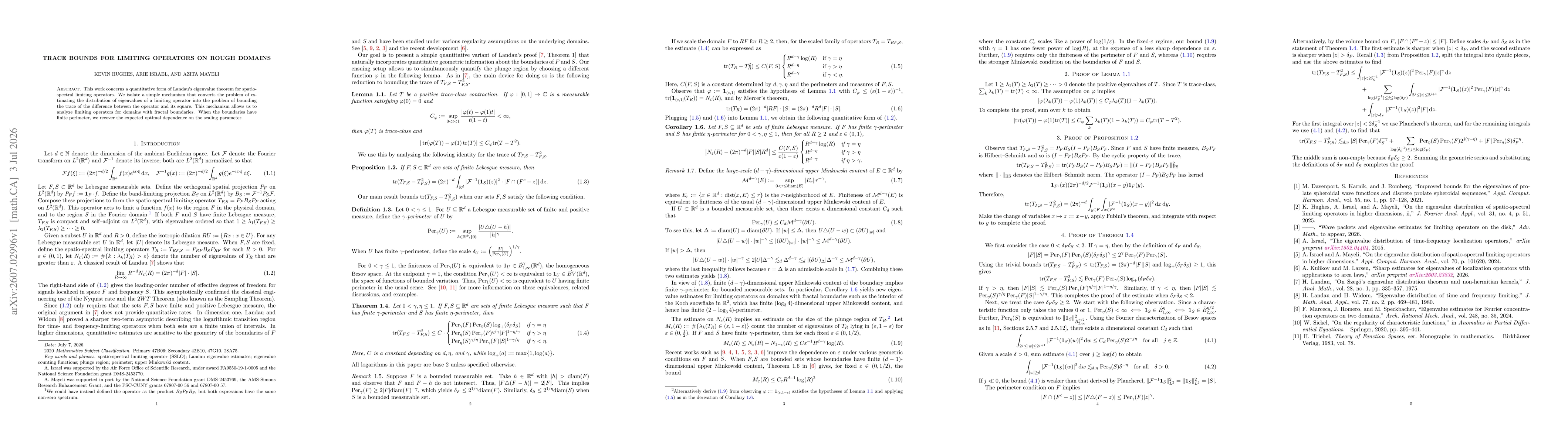 Thumbnail for Trace bounds for limiting operators on rough domains