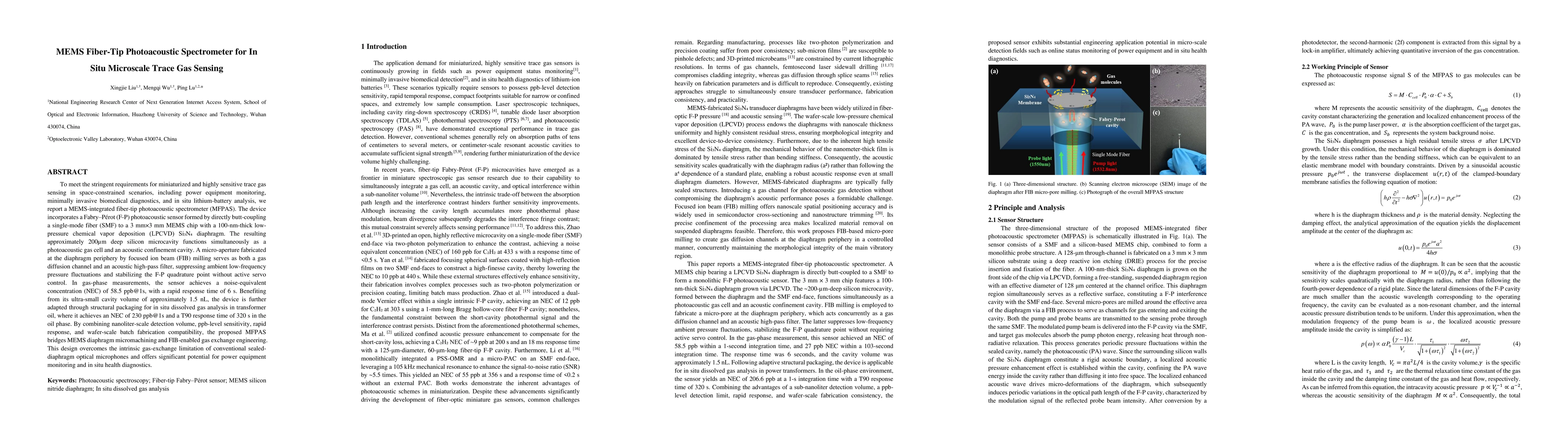 Thumbnail for MEMS Fiber-Tip Photoacoustic Spectrometer for In Situ Microscale Trace Gas Sensing