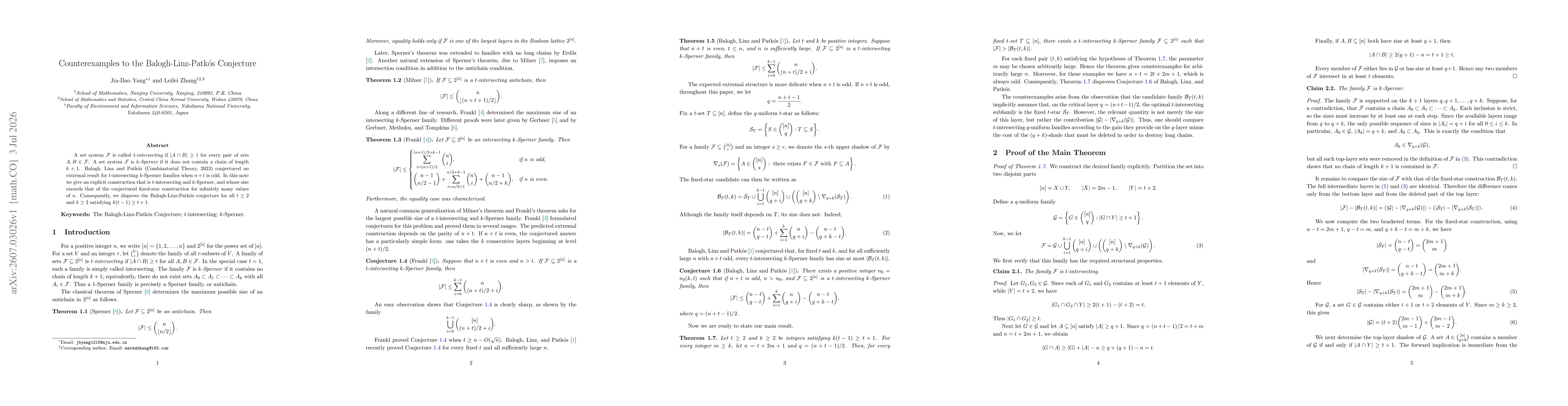 Thumbnail for Counterexamples to the Balogh-Linz-Patkós Conjecture