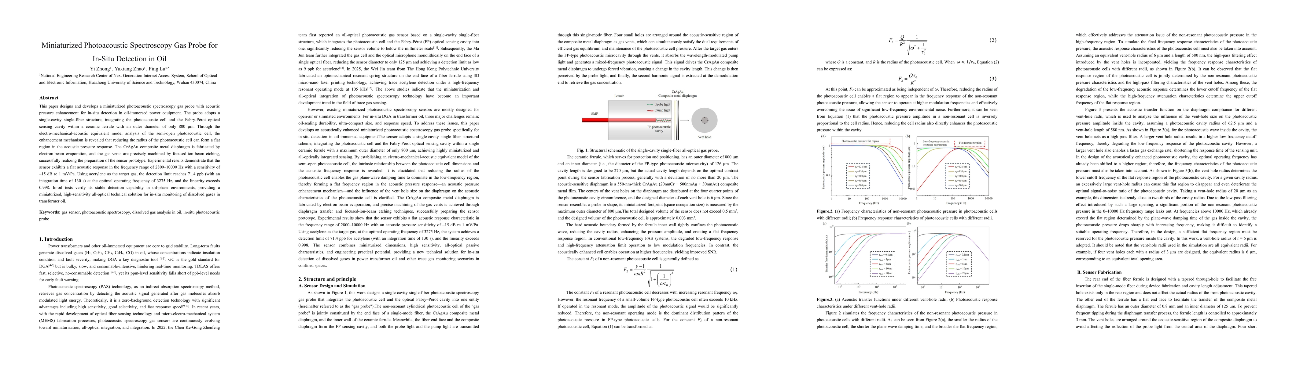 Thumbnail for Miniaturized Photoacoustic Spectroscopy Gas Probe for In-Situ Detection in Oil