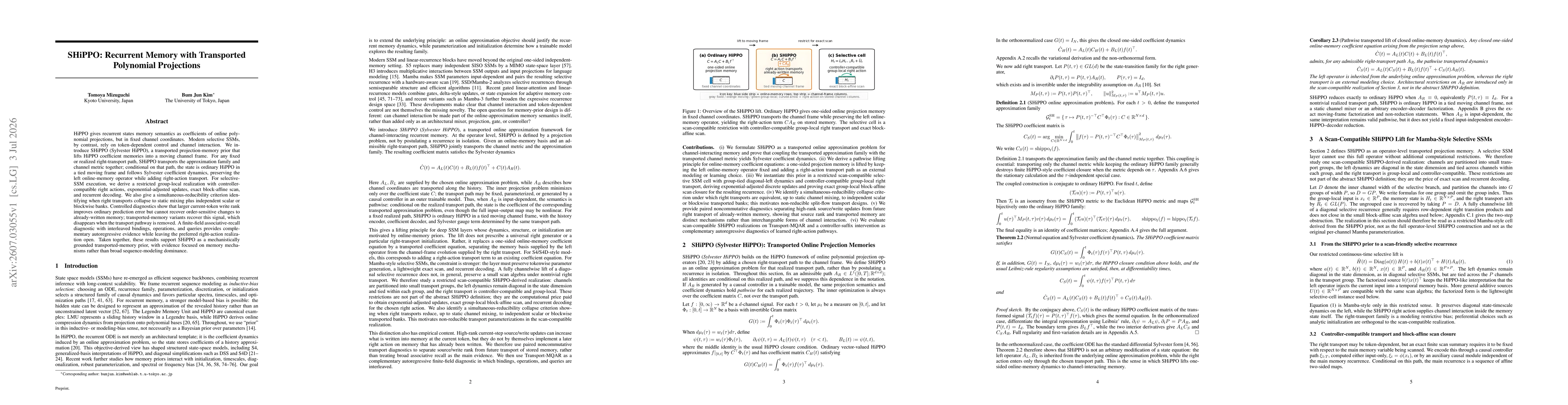 Thumbnail for SHiPPO: Recurrent Memory with Transported Polynomial Projections