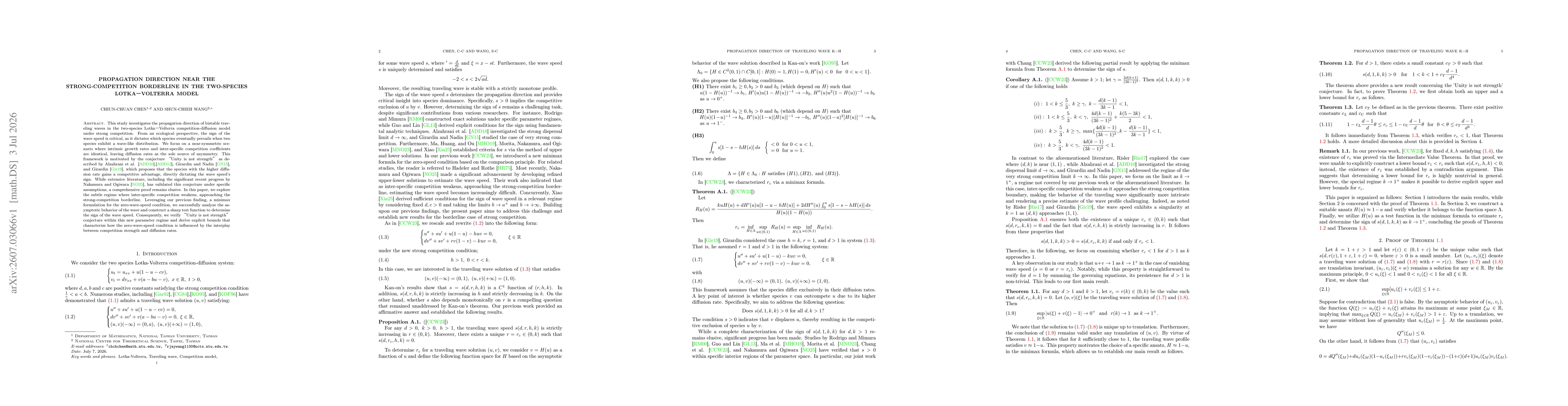 Thumbnail for Propagation Direction Near the Strong-Competition Borderline in the Two-Species Lotka-Volterra Model