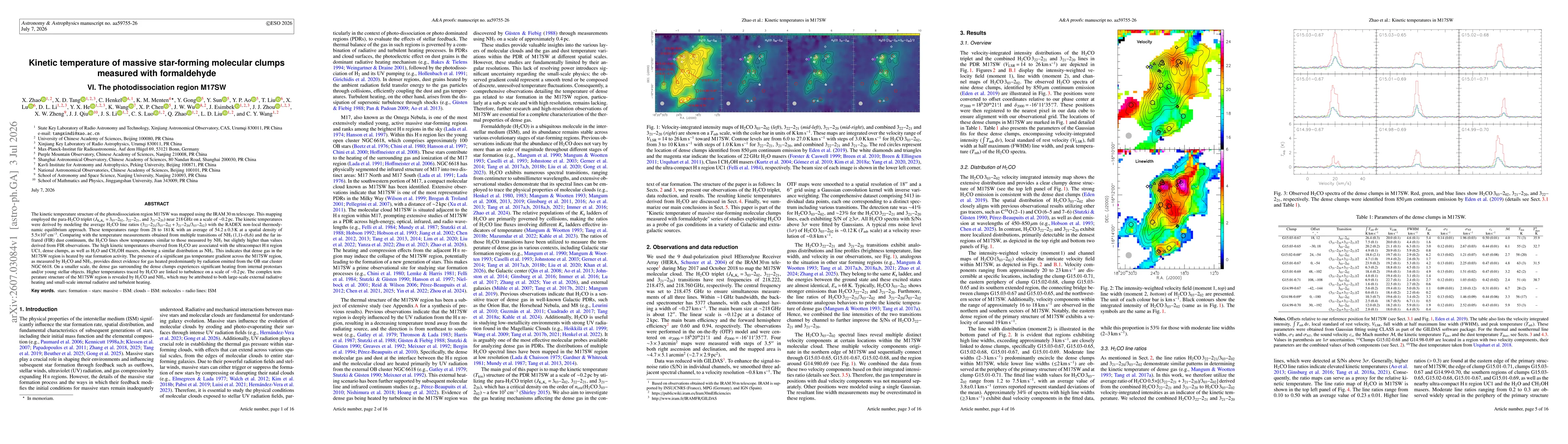 Thumbnail for Kinetic temperature of massive star-forming molecular clumps measured with formaldehyde VI. The photodissociation region M17SW