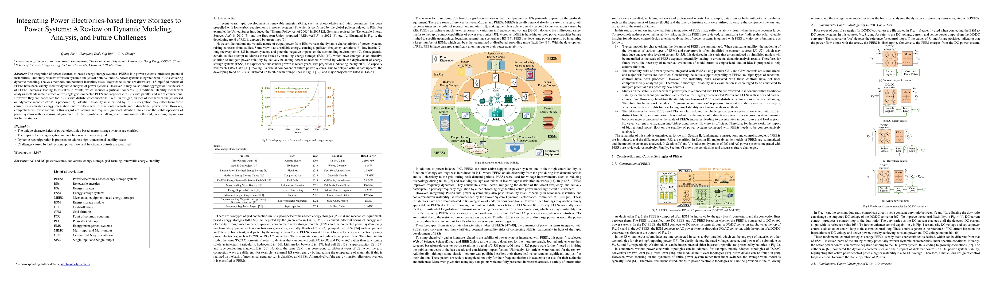 Thumbnail for Integrating Power Electronics-based Energy Storages to Power Systems: A Review on Dynamic Modeling, Analysis, and Future Challenges