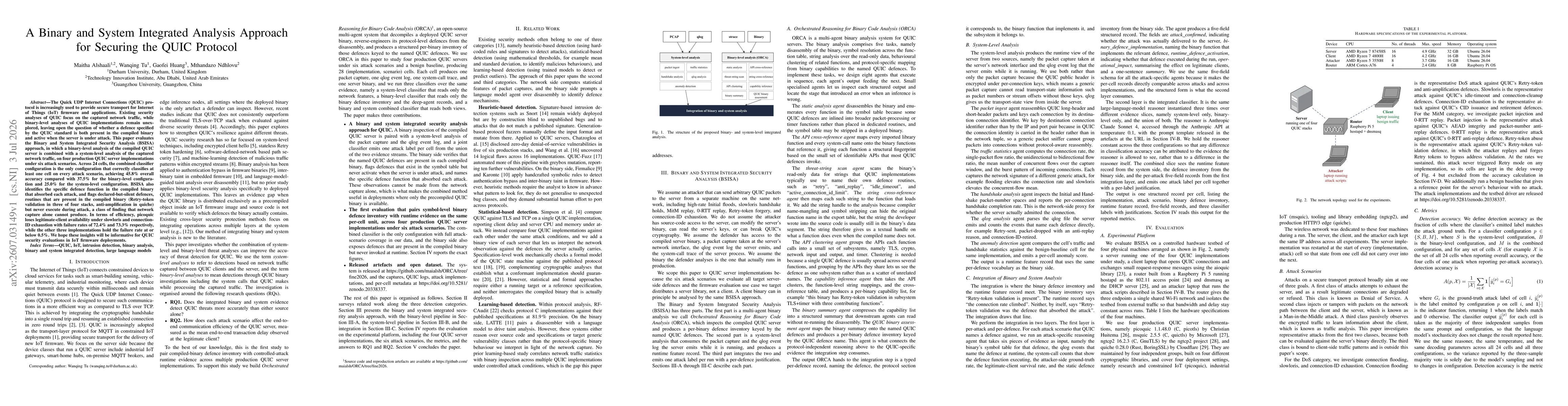 Thumbnail for A Binary and System Integrated Analysis Approach for Securing the QUIC Protocol