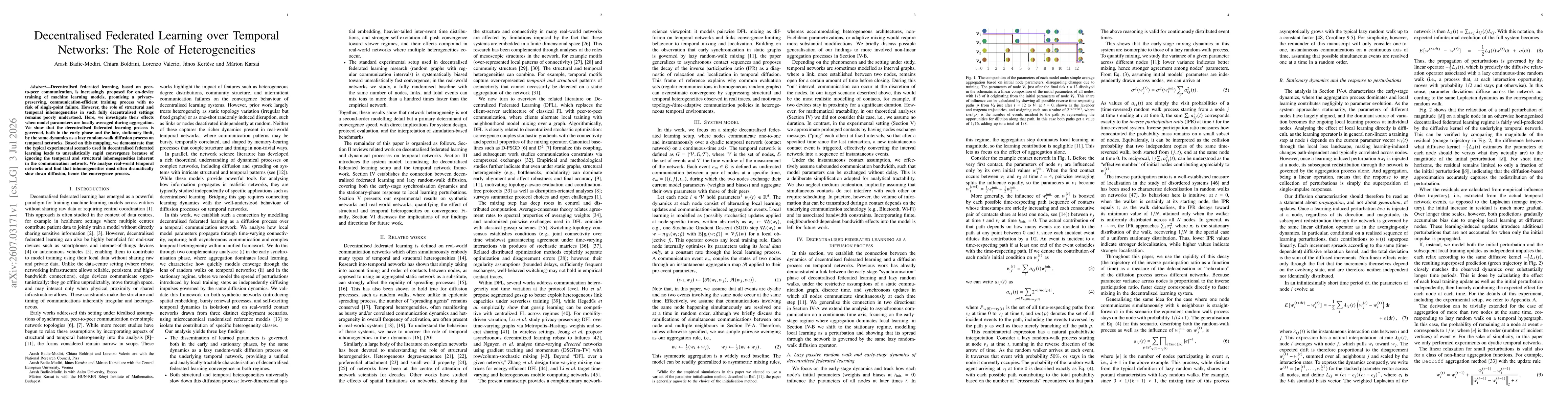 Thumbnail for Decentralised Federated Learning over Temporal Networks: The Role of Heterogeneities