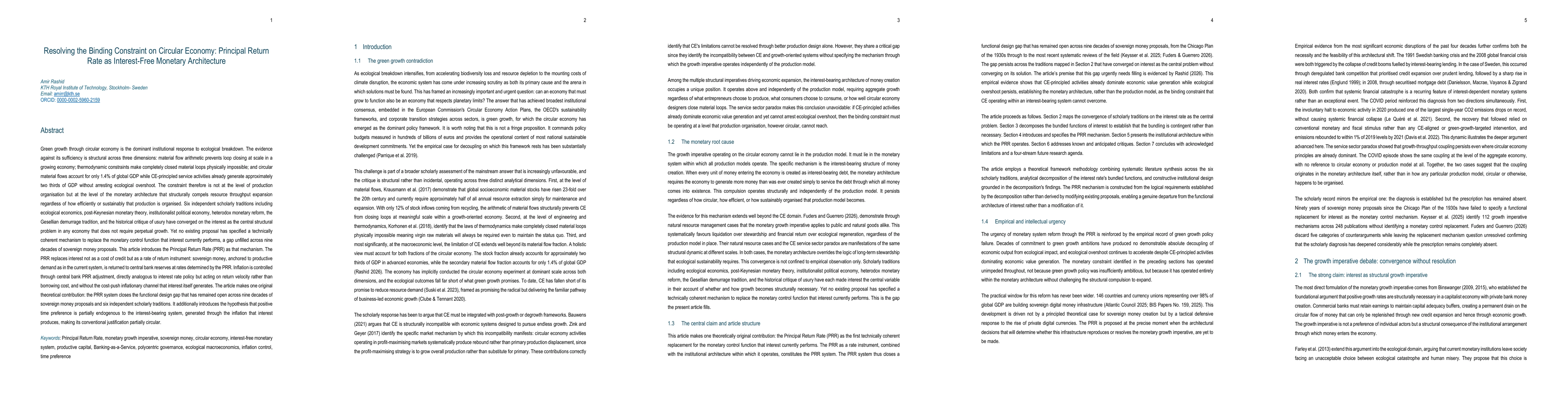 Thumbnail for Resolving the Binding Constraint on Circular Economy: Principal Return Rate as Interest-Free Monetary Architecture