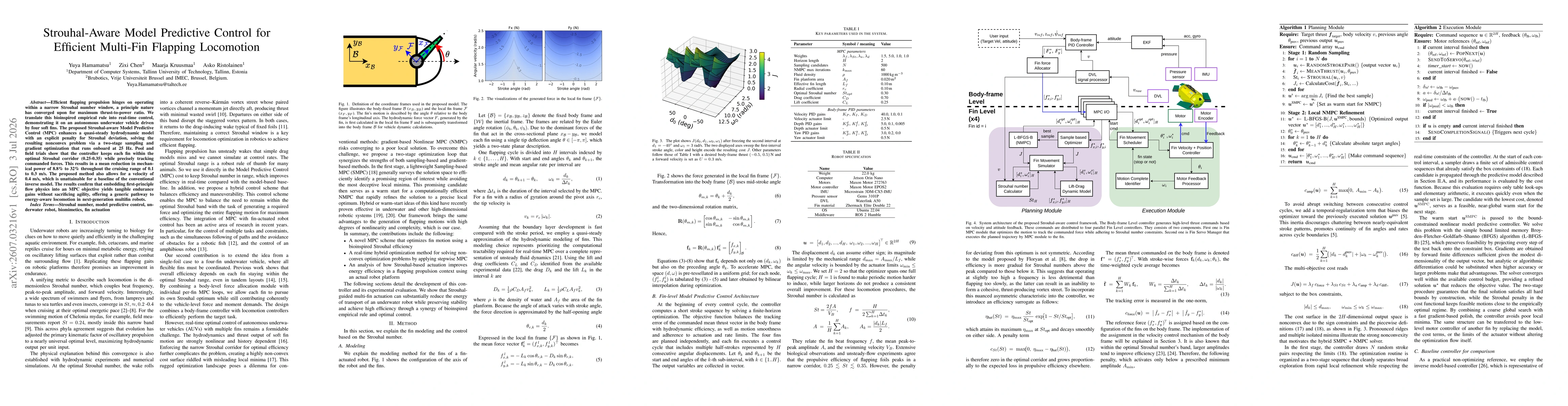 Thumbnail for Strouhal-Aware Model Predictive Control for Efficient Multi-Fin Flapping Locomotion