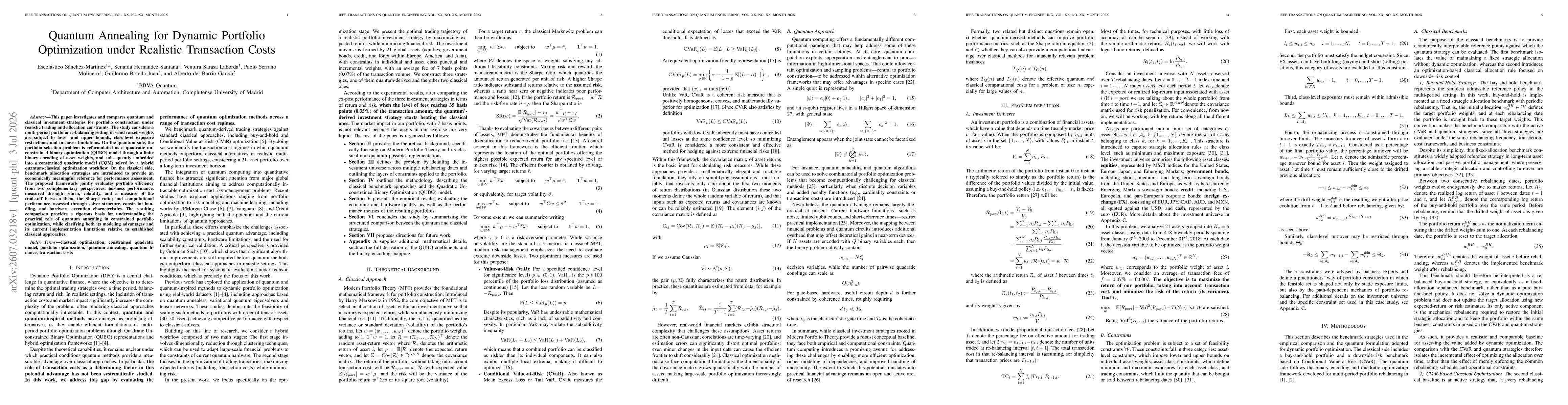 Thumbnail for Quantum Annealing for Dynamic Portfolio Optimization under Realistic Transaction Costs